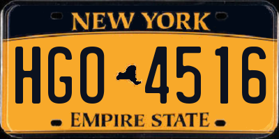 NY license plate HGO4516