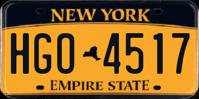 NY license plate HGO4517