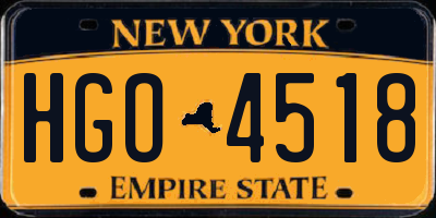 NY license plate HGO4518