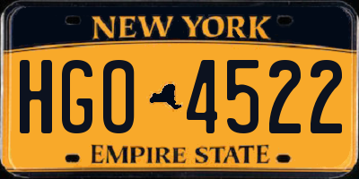 NY license plate HGO4522