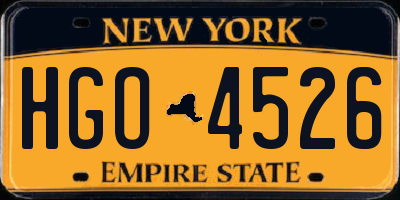 NY license plate HGO4526