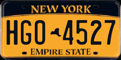 NY license plate HGO4527