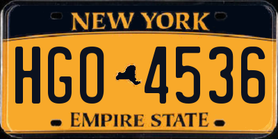 NY license plate HGO4536