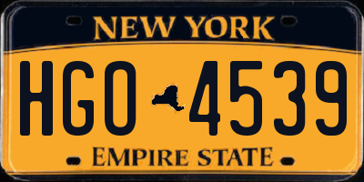 NY license plate HGO4539