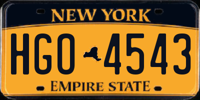 NY license plate HGO4543