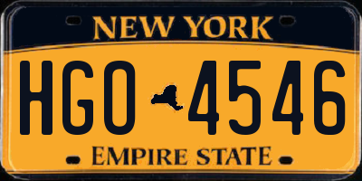 NY license plate HGO4546