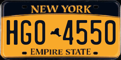 NY license plate HGO4550