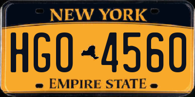 NY license plate HGO4560