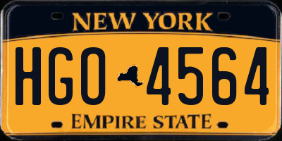 NY license plate HGO4564