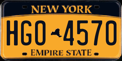 NY license plate HGO4570