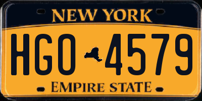 NY license plate HGO4579