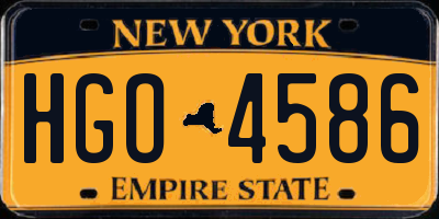 NY license plate HGO4586