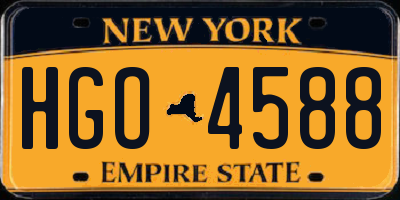 NY license plate HGO4588