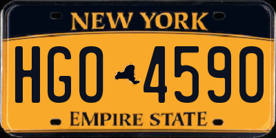 NY license plate HGO4590