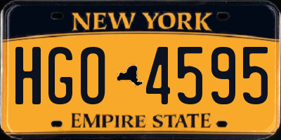 NY license plate HGO4595