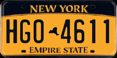 NY license plate HGO4611