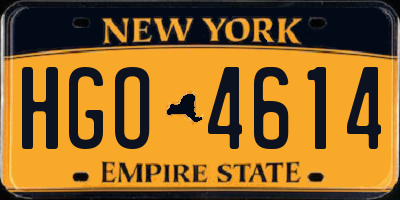 NY license plate HGO4614