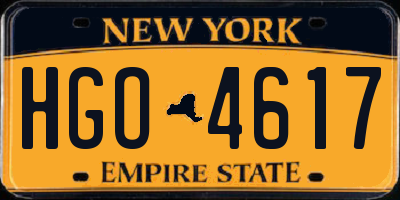 NY license plate HGO4617