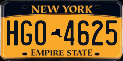 NY license plate HGO4625