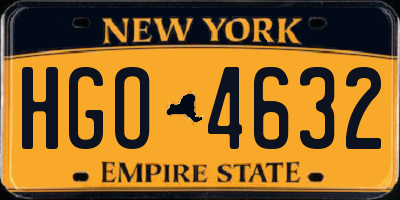 NY license plate HGO4632