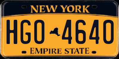 NY license plate HGO4640