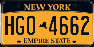 NY license plate HGO4662