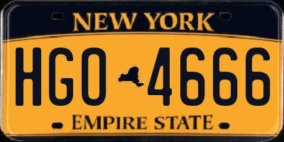 NY license plate HGO4666