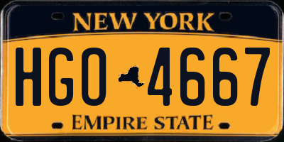 NY license plate HGO4667