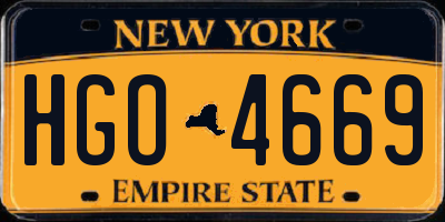 NY license plate HGO4669