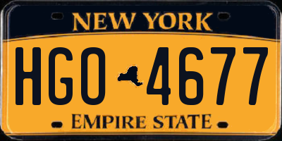 NY license plate HGO4677