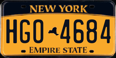 NY license plate HGO4684