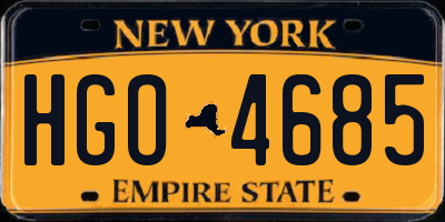 NY license plate HGO4685