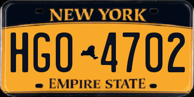 NY license plate HGO4702