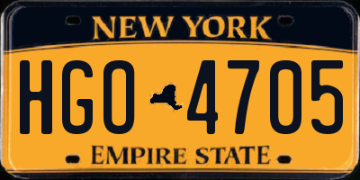 NY license plate HGO4705