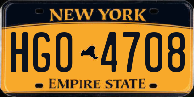 NY license plate HGO4708
