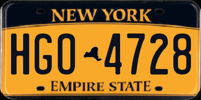 NY license plate HGO4728