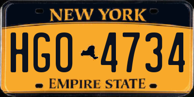 NY license plate HGO4734