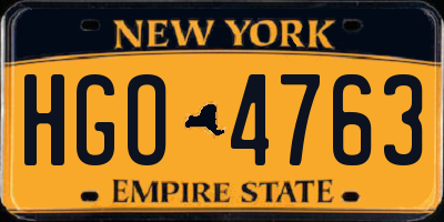 NY license plate HGO4763