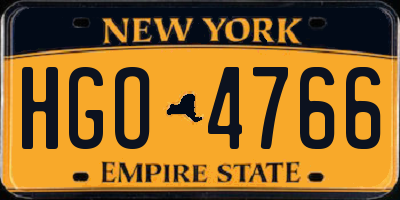 NY license plate HGO4766