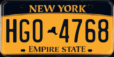 NY license plate HGO4768