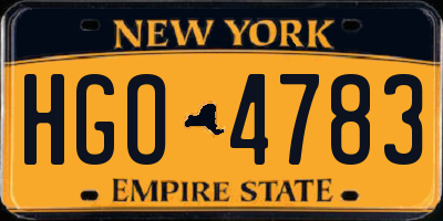 NY license plate HGO4783