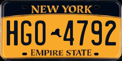 NY license plate HGO4792