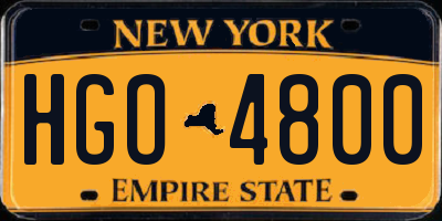 NY license plate HGO4800