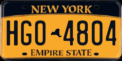 NY license plate HGO4804