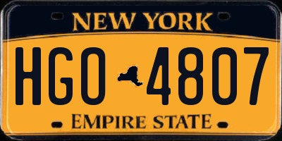 NY license plate HGO4807