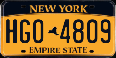 NY license plate HGO4809