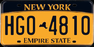 NY license plate HGO4810