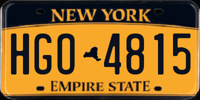 NY license plate HGO4815