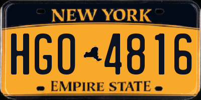 NY license plate HGO4816