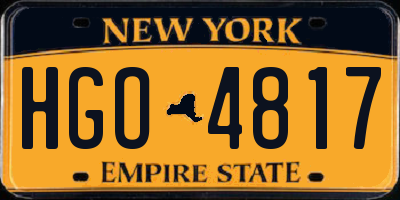 NY license plate HGO4817